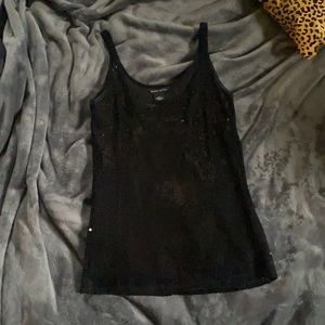 New York & Company Black Sequins Top